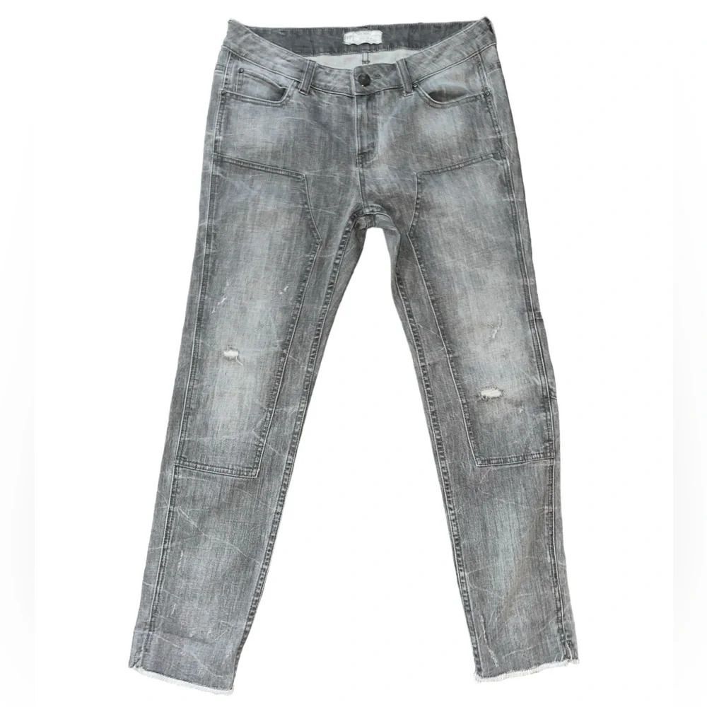 Free People Womens Double Knee Punk Distressed Y2K Jeans Stretch, Size W28